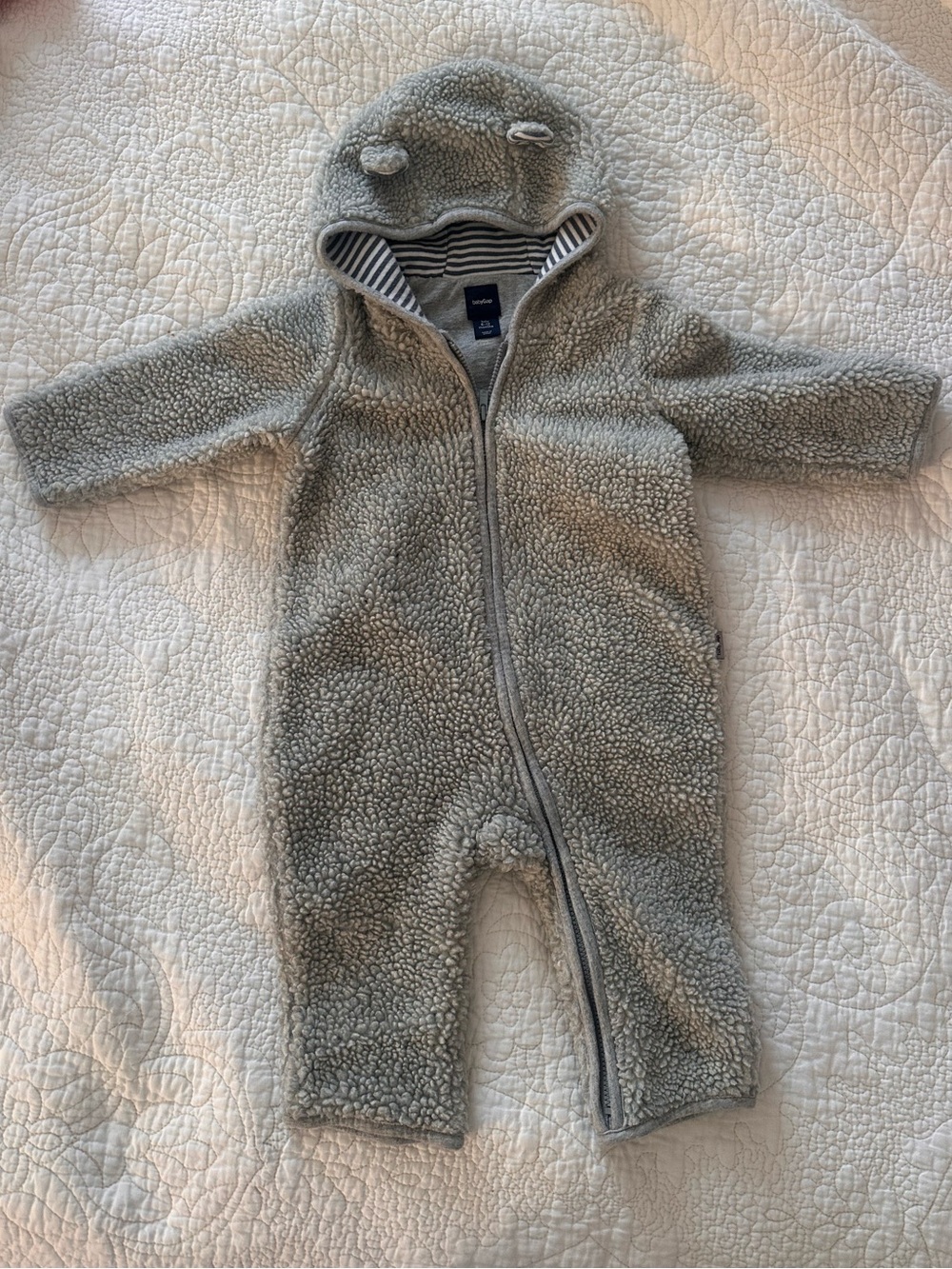 GAP Fleece Sherpa Hooded One-Piece - Gray
